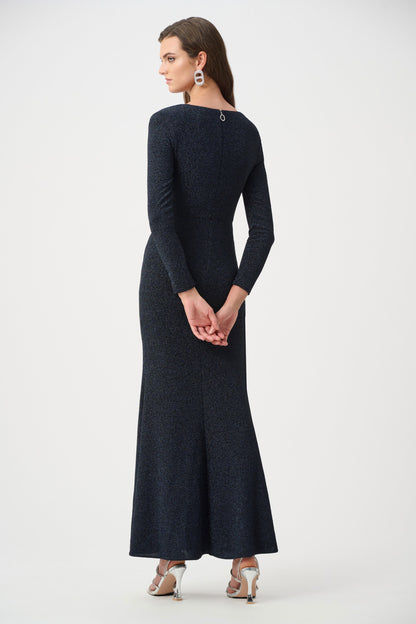 Signature Sparkle Knit Wrap Gown. Style JR263735