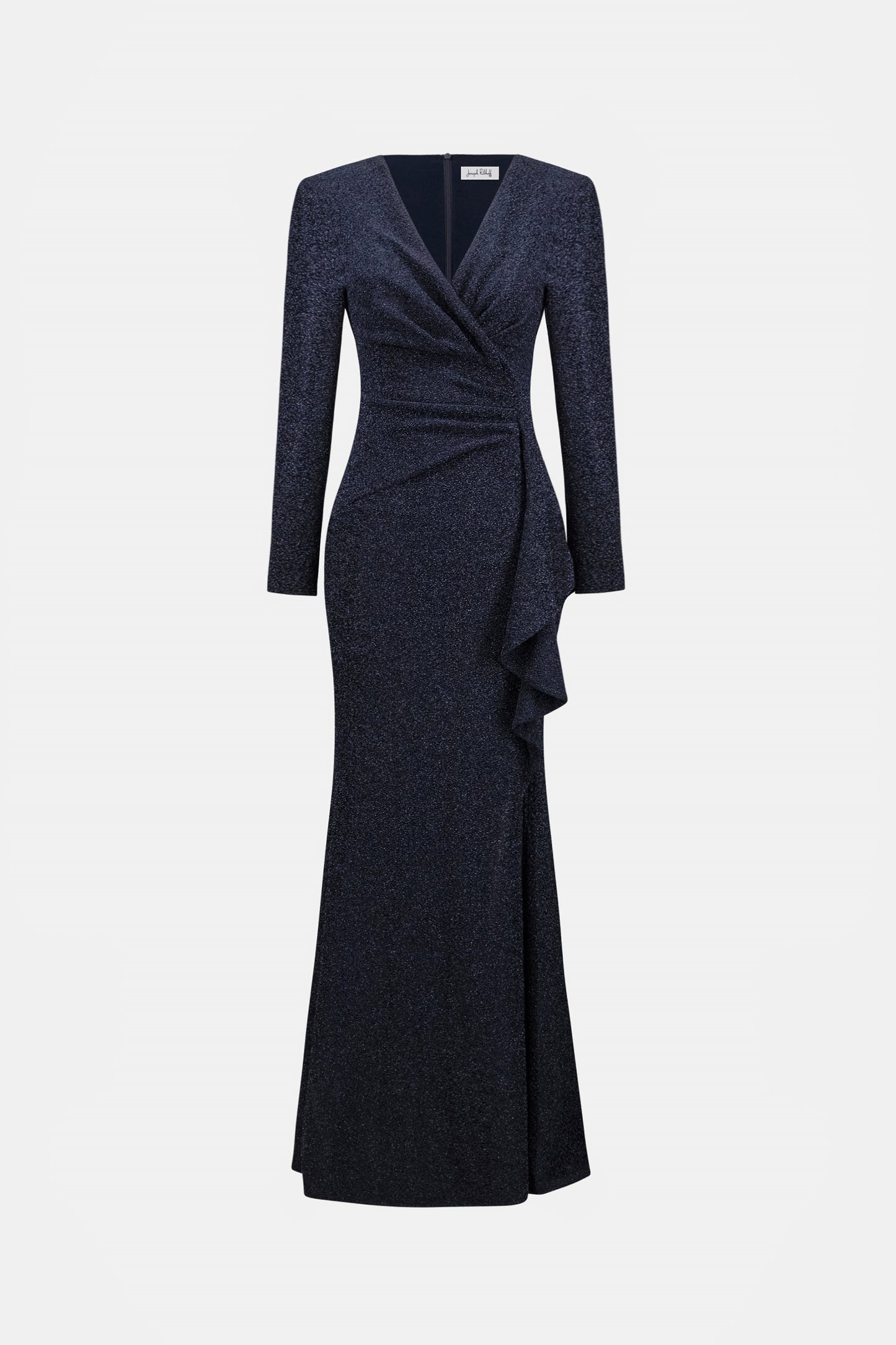 Signature Sparkle Knit Wrap Gown. Style JR263735