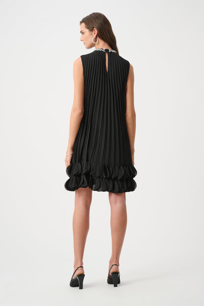 Signature Pleated Georgette Embellished A-Line Dress. Style JR263738