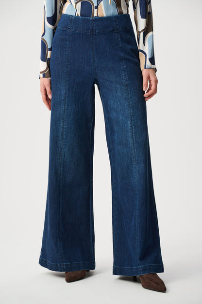 Featherweave Denim Palazzo High-Rise Pull-On Jeans. Style JR263901