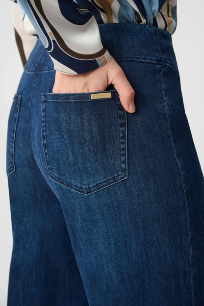 Featherweave Denim Palazzo High-Rise Pull-On Jeans. Style JR263901