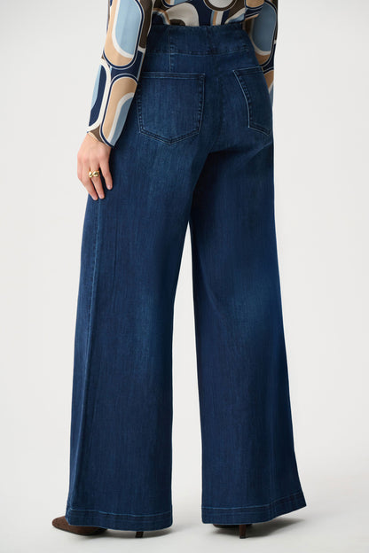 Featherweave Denim Palazzo High-Rise Pull-On Jeans. Style JR263901