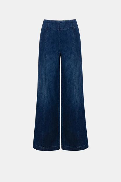 Featherweave Denim Palazzo High-Rise Pull-On Jeans. Style JR263901