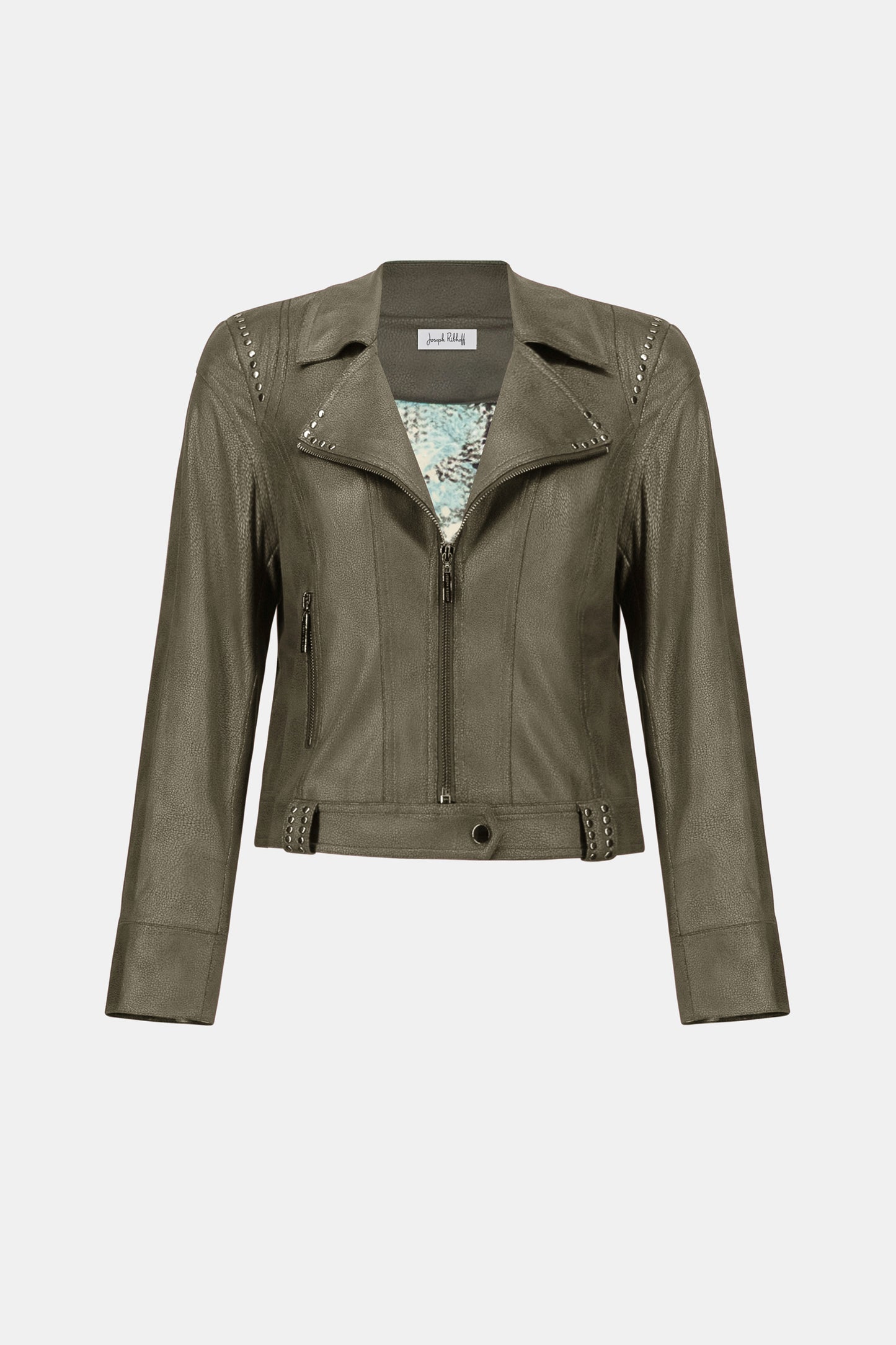 Foiled Faux Suede Fitted Rhinestone Details Jacket. Style JR263907