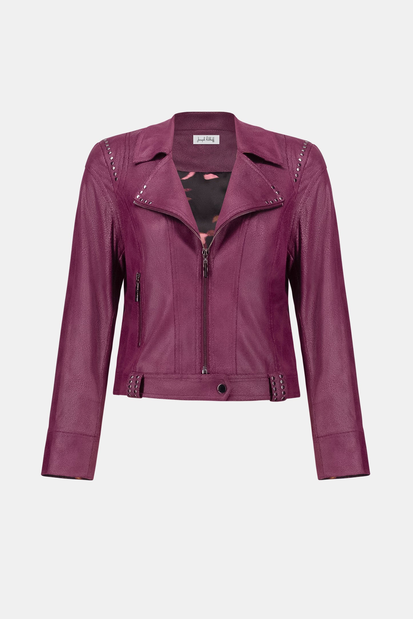 Foiled Faux Suede Fitted Rhinestone Details Jacket. Style JR263907