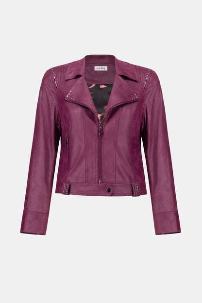 Foiled Faux Suede Fitted Rhinestone Details Jacket. Style JR263907