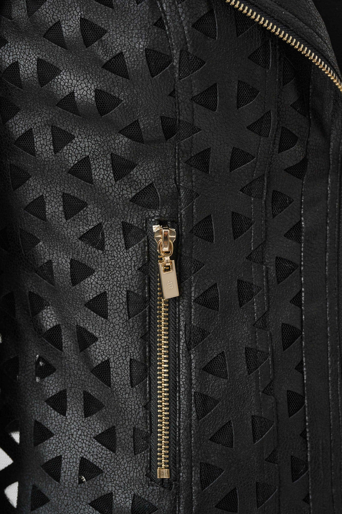 Foiled Faux Suede Mesh Design Moto Jacket. Style JR263910