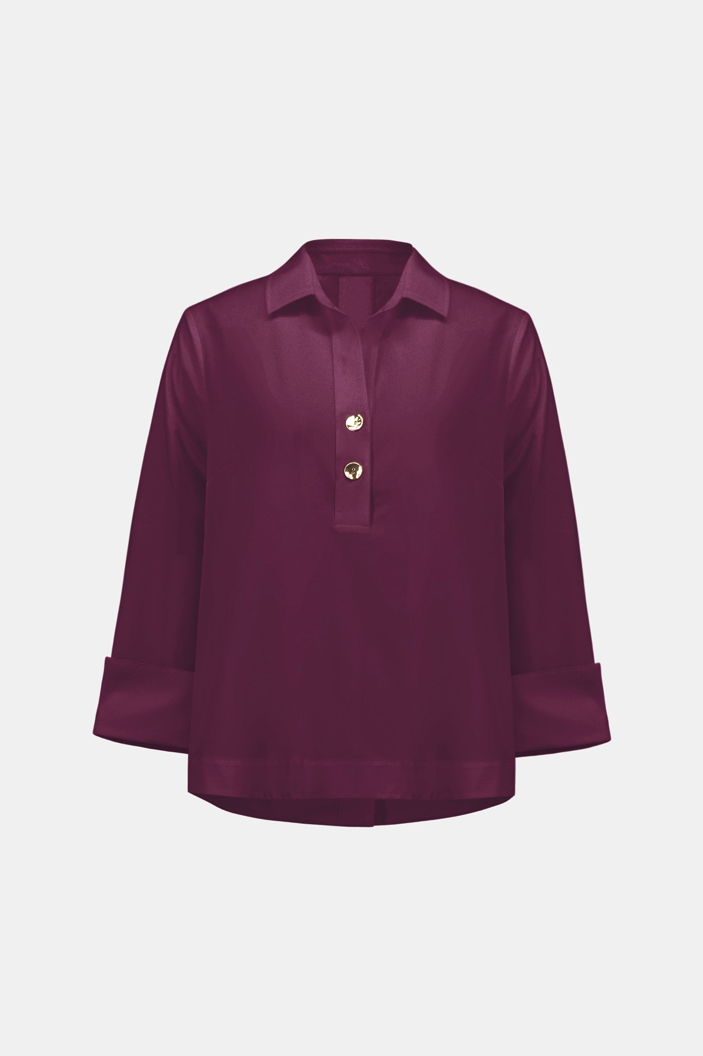 Stretch Poplin Shirt-Collar Boxy Top. Style JR263928
