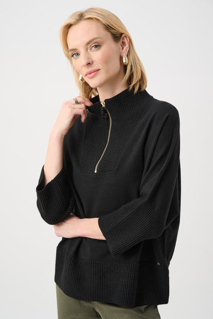 Brushed Viscose And Nylon Funnel-Neck Sweater. Style JR263937