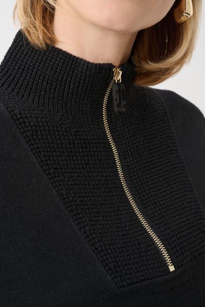 Brushed Viscose And Nylon Funnel-Neck Sweater. Style JR263937
