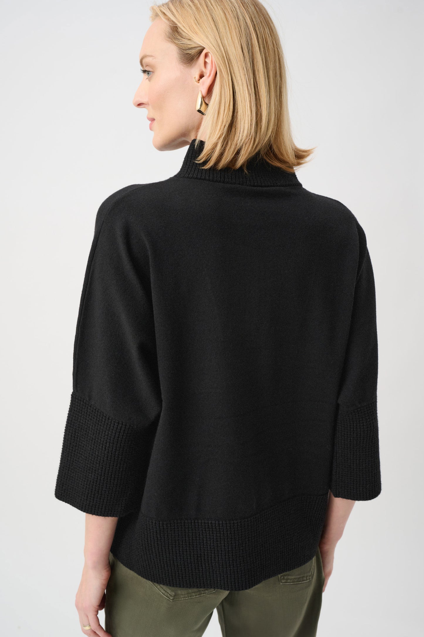 Brushed Viscose And Nylon Funnel-Neck Sweater. Style JR263937