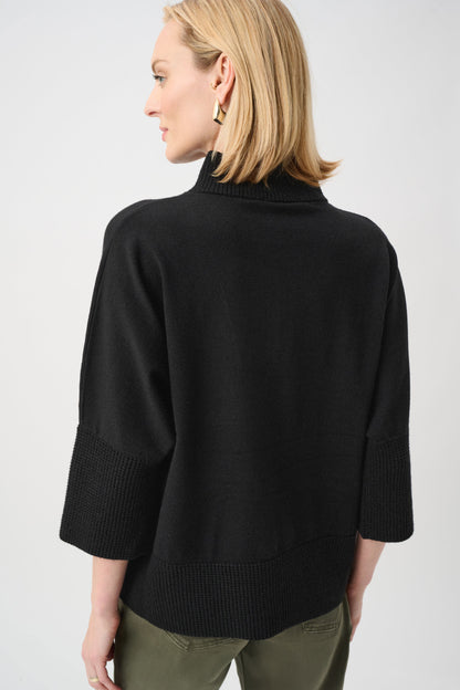 Brushed Viscose And Nylon Funnel-Neck Sweater. Style JR263937