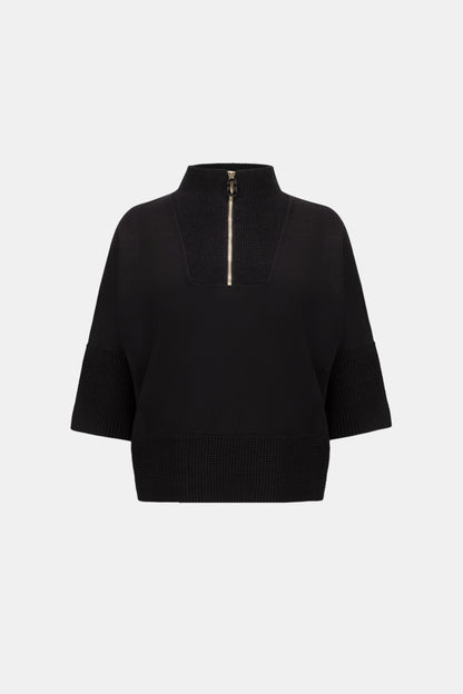Brushed Viscose And Nylon Funnel-Neck Sweater. Style JR263937