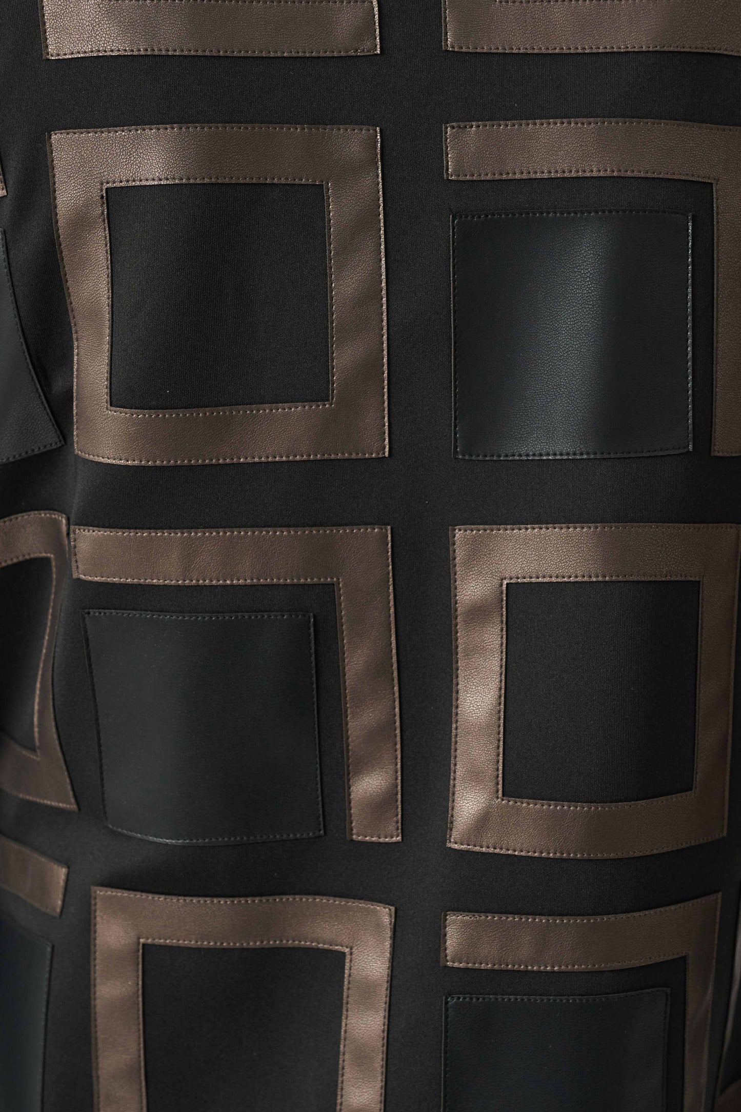 Leatherette and Scuba Collarless Two-Tone Jacket. Style JR263963
