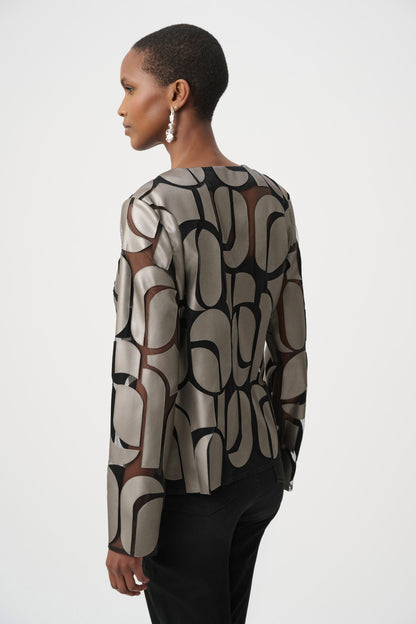 Leatherette And Mesh Embroidered Jacket. Style JR263964