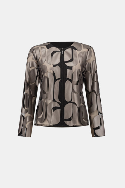 Leatherette And Mesh Embroidered Jacket. Style JR263964