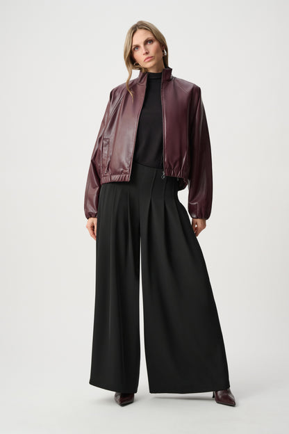 Leatherette Mock-Neck Bomber Jacket. Style JR263971