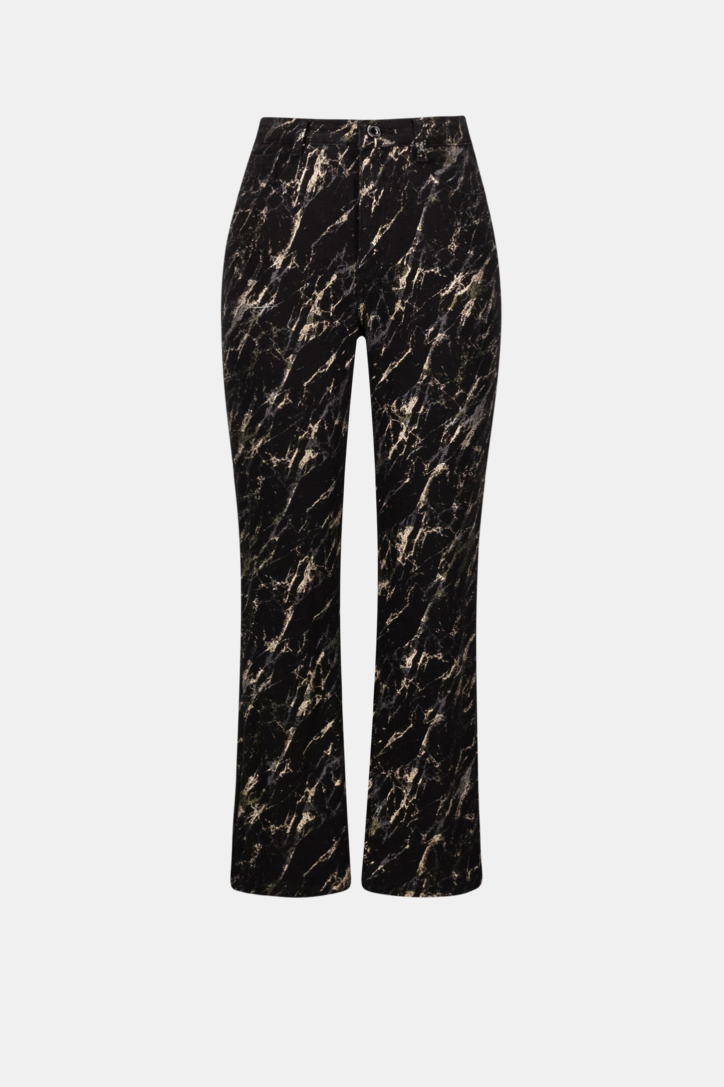 Stretch Denim Abstract Print Straight Leg Jeans. Style JR263972