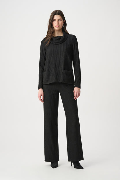 Ribbed Cowl Neck Long Sleeve Top. Style JR264019
