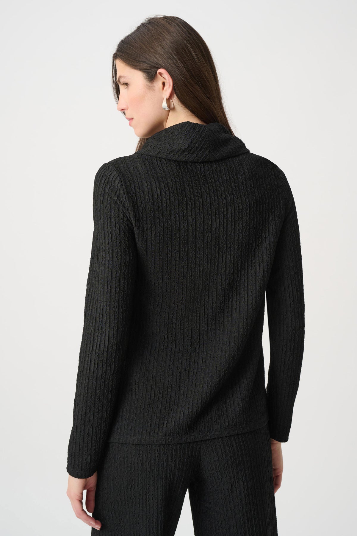 Ribbed Cowl Neck Long Sleeve Top. Style JR264019