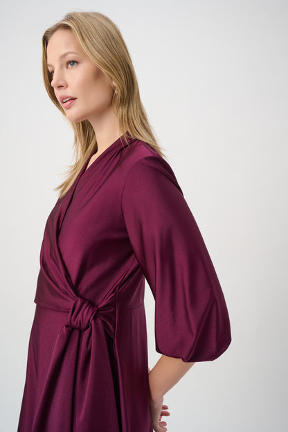 Flowy Wrap Style Midi Length Dress. Style JR264070