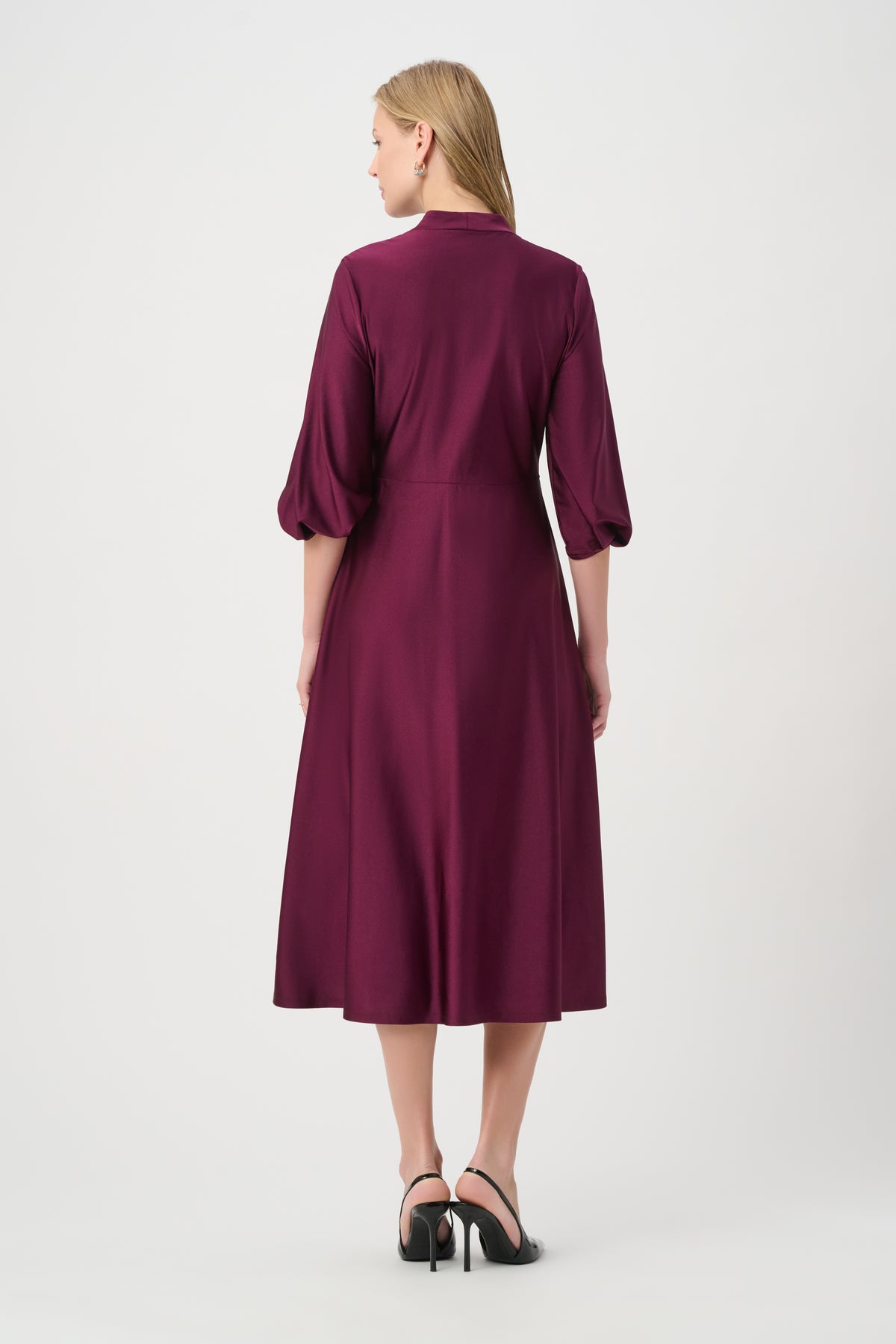 Flowy Wrap Style Midi Length Dress. Style JR264070