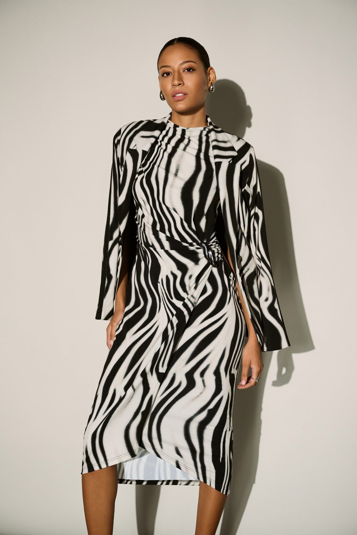 Animal Print Rhinestone Details Blazer. Style JR264129