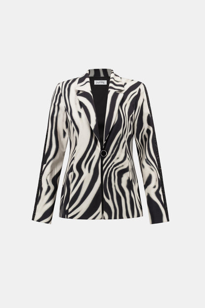 Animal Print Rhinestone Details Blazer. Style JR264129