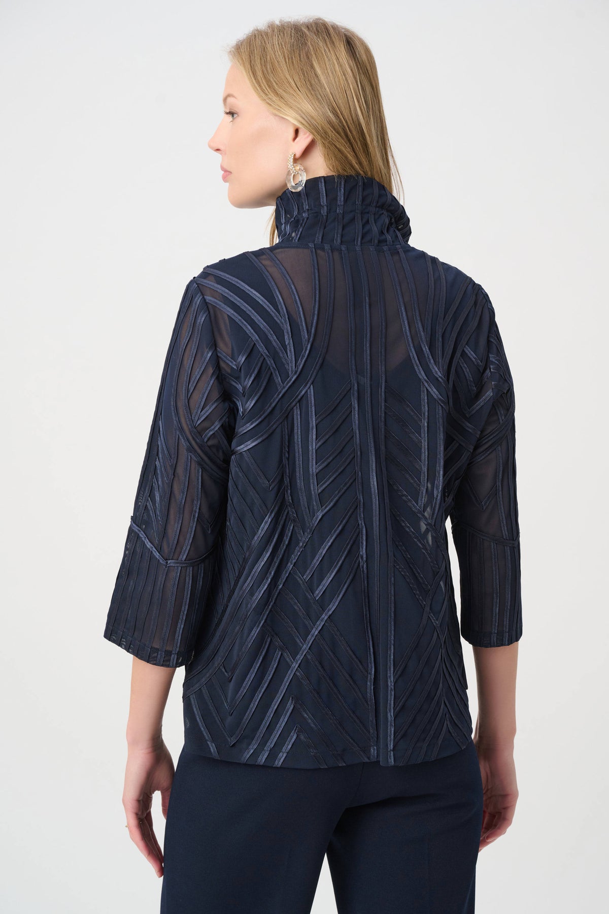 Duo Tone Soutache Button Front Jacket. Style JR264710