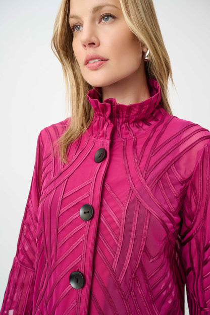Duo Tone Soutache Button Front Jacket. Style JR264710