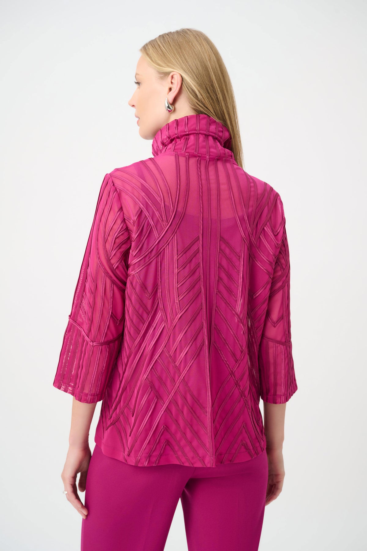 Duo Tone Soutache Button Front Jacket. Style JR264710