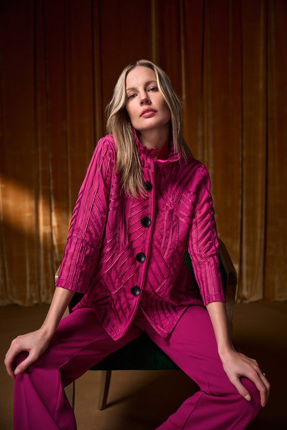 Duo Tone Soutache Button Front Jacket. Style JR264710