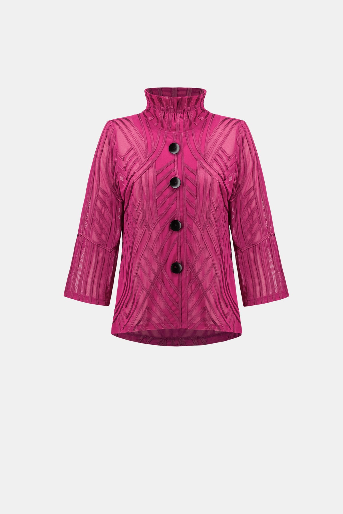 Duo Tone Soutache Button Front Jacket. Style JR264710