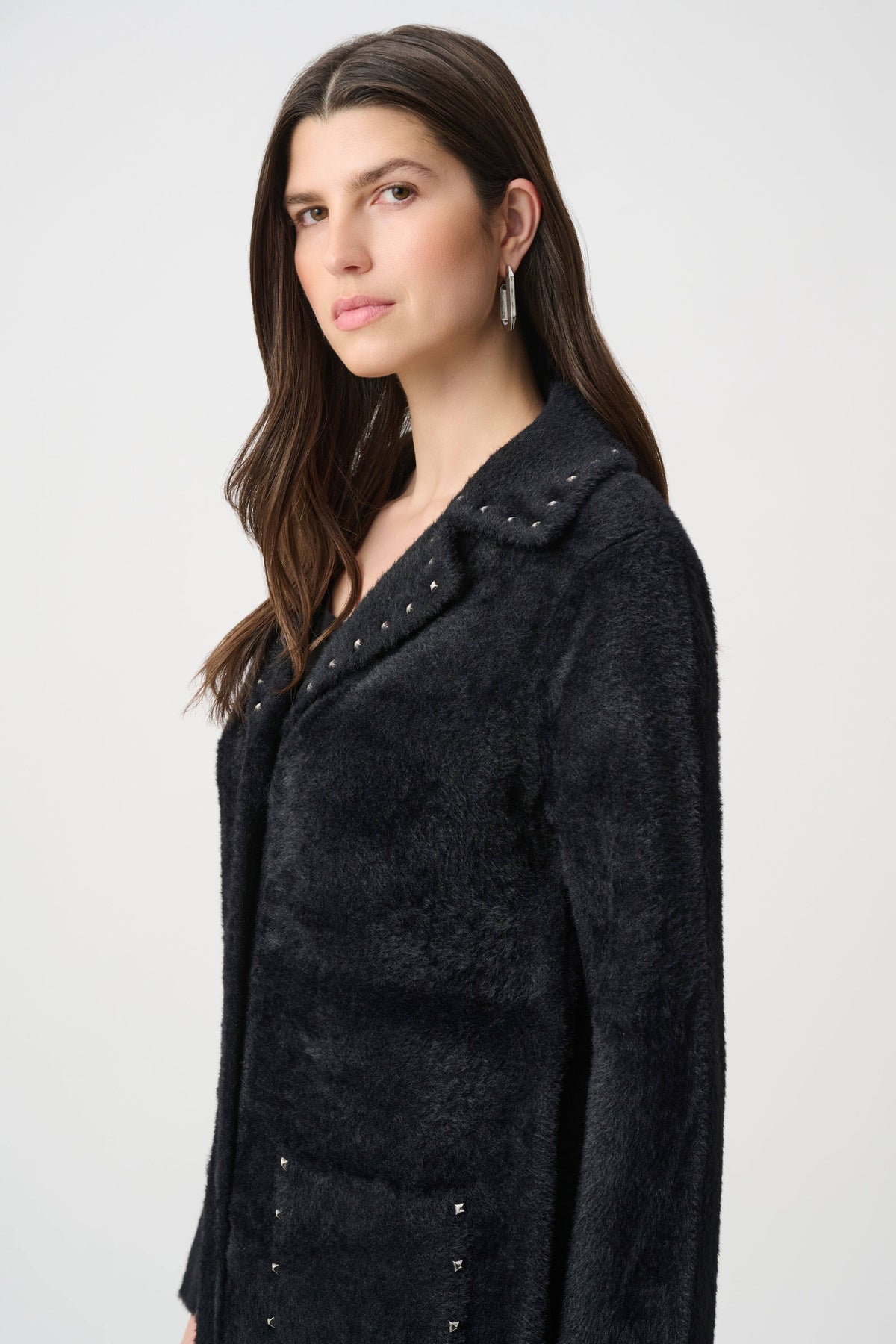 Stud Details Notch Lapel Collared Jacket. Style JR264921