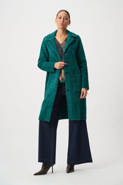 Stud Details Notch Lapel Collared Jacket. Style JR264921