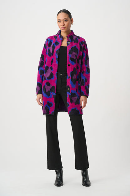 Fuzzy Animal Print Coat. Style JR264922