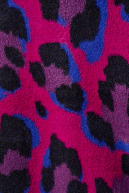 Fuzzy Animal Print Coat. Style JR264922