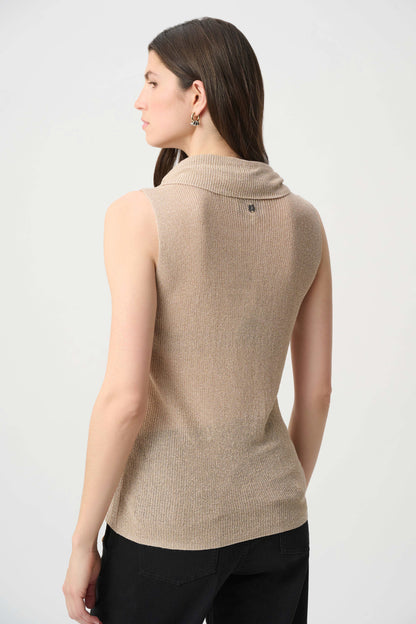 Cowl Neck All-Over Rhinestones Sleeveless Top. Style JR264929