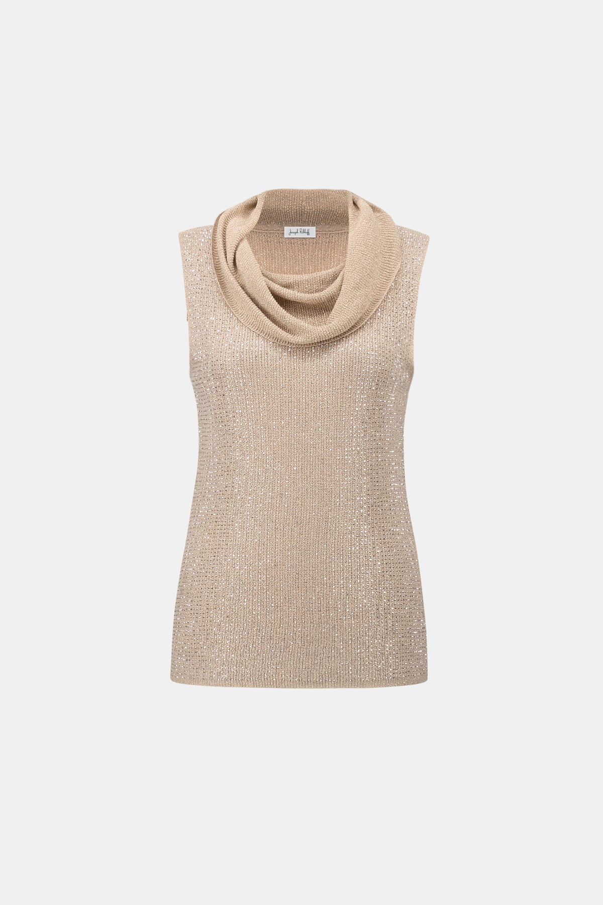 Cowl Neck All-Over Rhinestones Sleeveless Top. Style JR264929