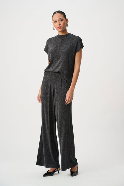 Lurex Shimmer Sweater Wide-Leg Pants. Style JR264942