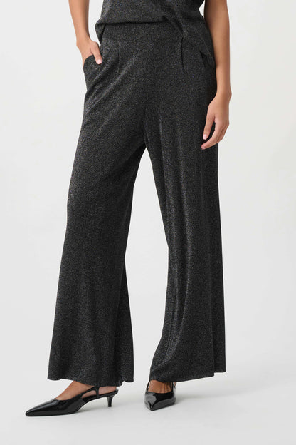 Lurex Shimmer Sweater Wide-Leg Pants. Style JR264942