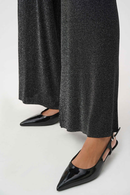 Lurex Shimmer Sweater Wide-Leg Pants. Style JR264942