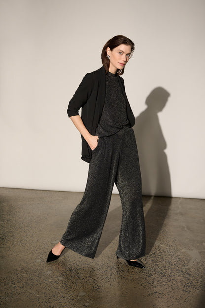Lurex Shimmer Sweater Wide-Leg Pants. Style JR264942