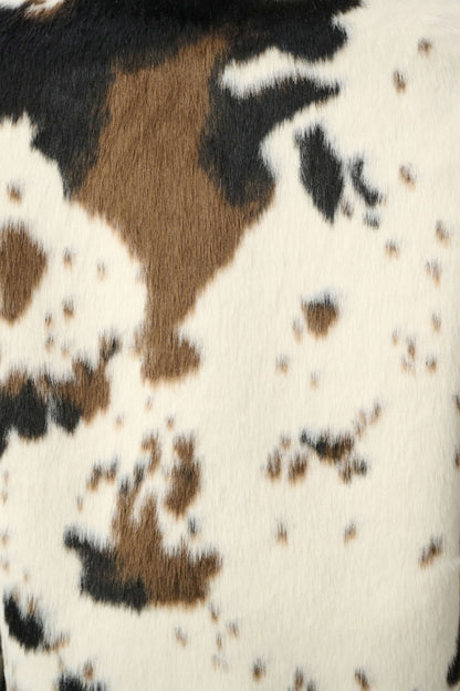 Faux Fur Cow Print Coat. Style JR264944