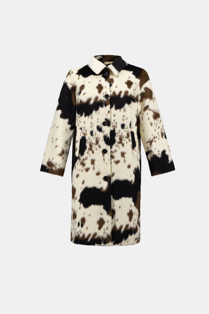 Faux Fur Cow Print Coat. Style JR264944