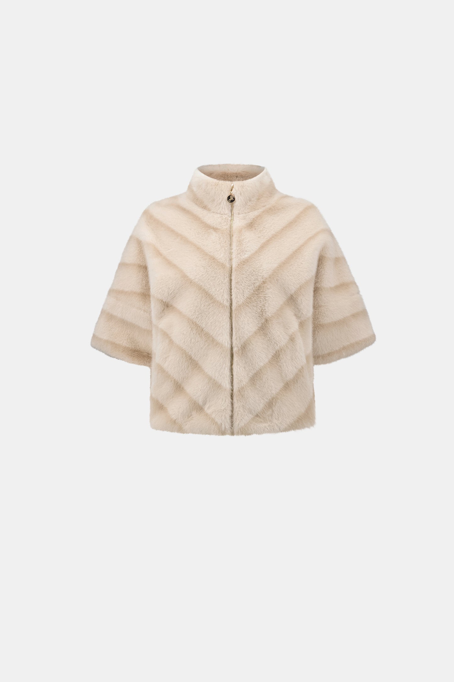 Chevron Print Faux Fur Jacket. Style JR264946