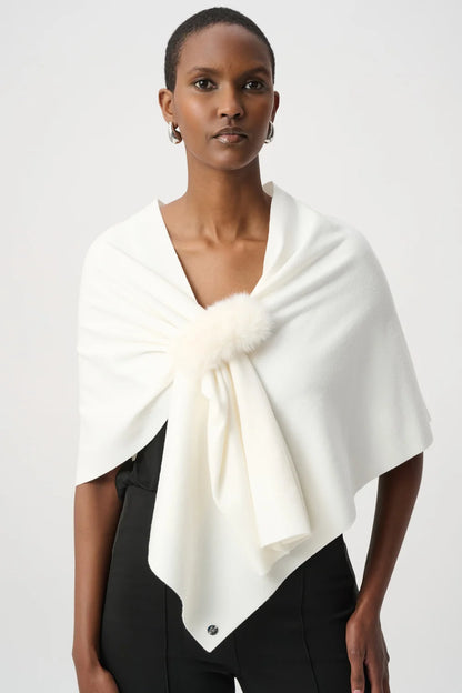 Draped Faux Fur Closure Cover-Up. Style JR264953