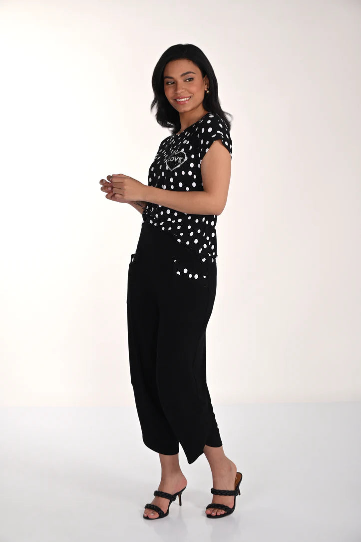 Dot Print on Patch Front Pockets Balloon Pull-On Pant. Style FL266101