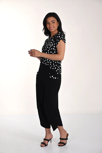 Dot Print on Patch Front Pockets Balloon Pull-On Pant. Style FL266101