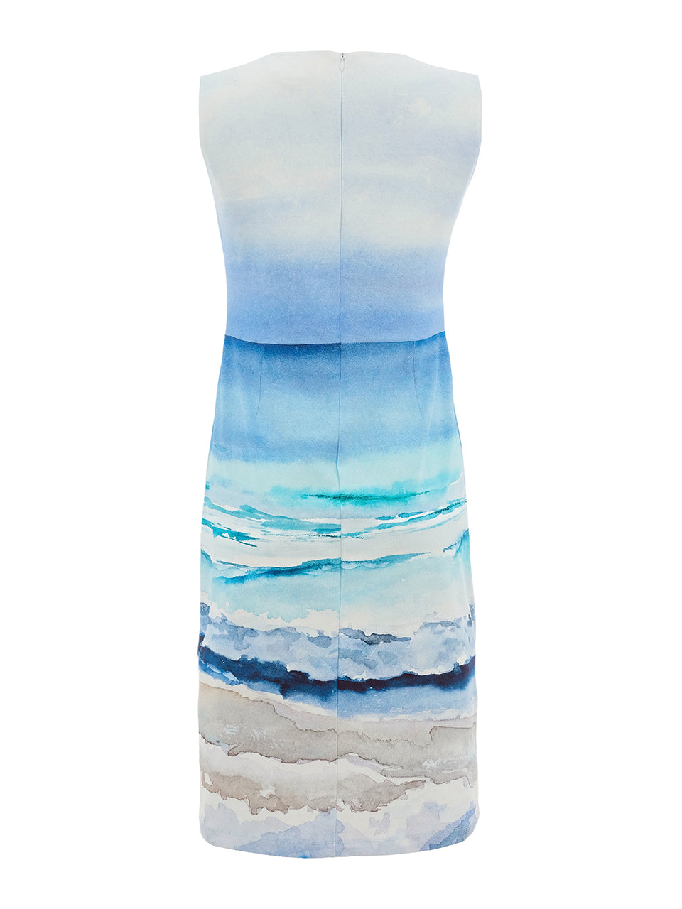 "Seascape 1" Artist Print Sleeveless Back Zip Dress. Style DOLC26615